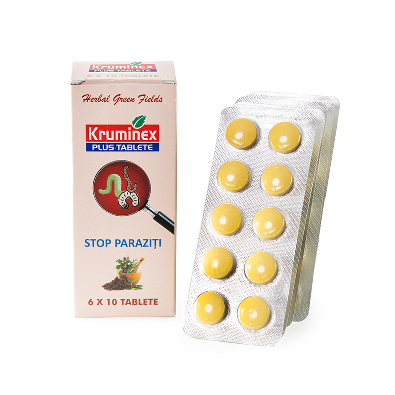 Kruminex plus tablete – Viermi și paraziți intestinali